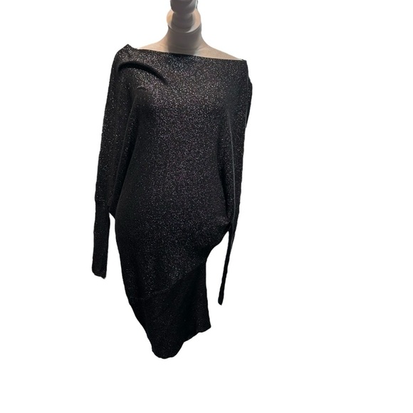 Zara knit black sparkle dress size medium - Picture 1 of 5